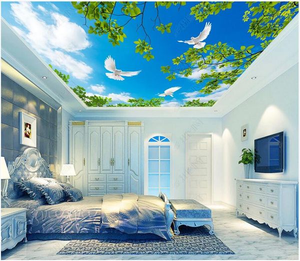 3d ceiling murals wallpaper custom mural atmosphere, beautiful blue sky, white clouds and green leaves ceiling mural home decor painting
3d ceiling murals wallpaper custom mural atmosphere, beautiful blue sky, white clouds and green leaves ceiling mural home decor painting