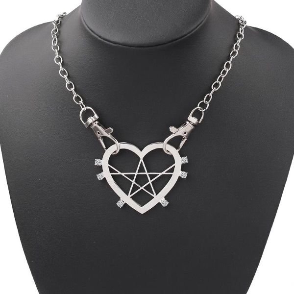 hip hop link chain heart choker necklaces star crystal pendant men necklace jewelry accessories, Silver
hip hop link chain heart choker necklaces star crystal pendant men necklace jewelry accessories, Silver