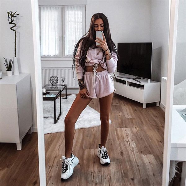 2020 new pink hoodies sweatshirts shorts two pieces suit ribbons elastic waist solid letter hodded 2 piece suit girl, Gray
2020 new pink hoodies sweatshirts shorts two pieces suit ribbons elastic waist solid letter hodded 2 piece suit girl, Gray