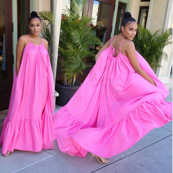 women summer casual dresses halter neck open back sleeveless pleated loose maxi dress beach party club long dress, Black;gray
women summer casual dresses halter neck open back sleeveless pleated loose maxi dress beach party club long dress, Black;gray