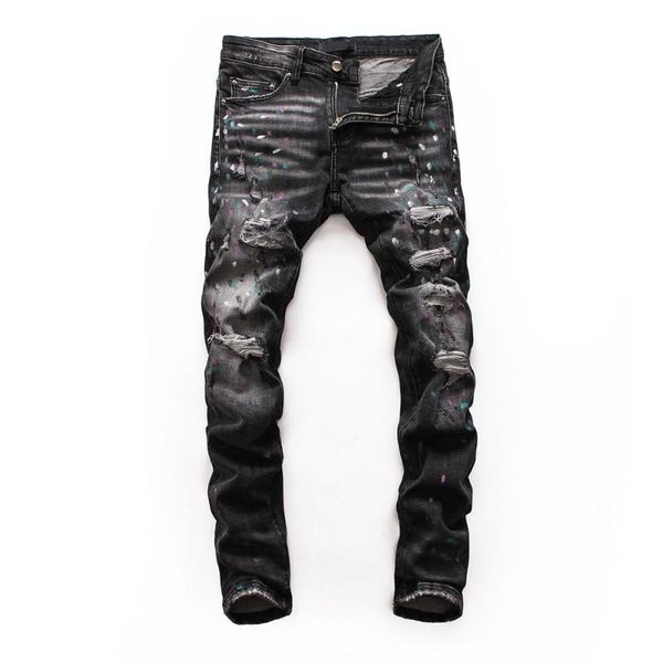 european italy men brand jeans pants men slim jeans patchwork letter moto & biker pants black hole for 8134, Blue
european italy men brand jeans pants men slim jeans patchwork letter moto & biker pants black hole for 8134, Blue