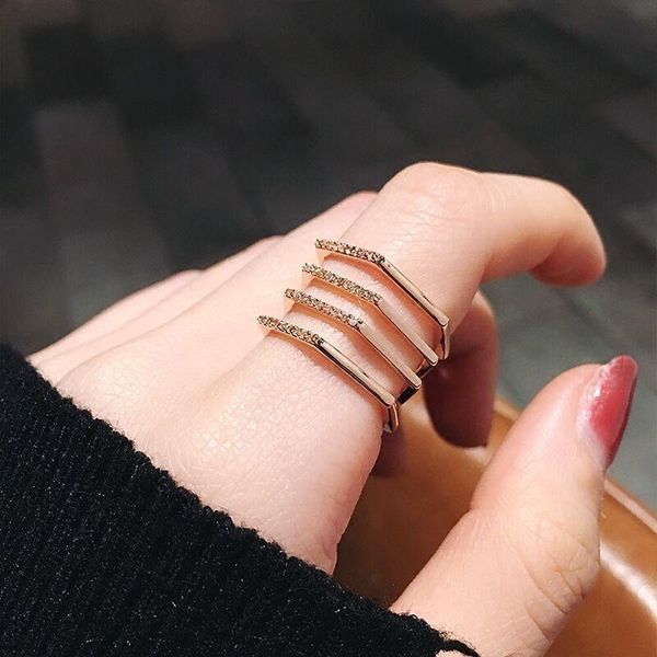 shining irregular multi-layer metal zircon rings for women 2019 fashion jewelry ladies knuckle ring open adjustable girls gift, Silver
shining irregular multi-layer metal zircon rings for women 2019 fashion jewelry ladies knuckle ring open adjustable girls gift, Silver