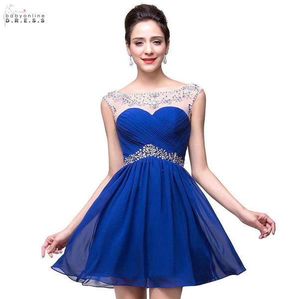 babyonlindress illusion short homecoming dresses with beadings draped elegant mini a-line party dresses backless cps094, Blue;pink
babyonlindress illusion short homecoming dresses with beadings draped elegant mini a-line party dresses backless cps094, Blue;pink