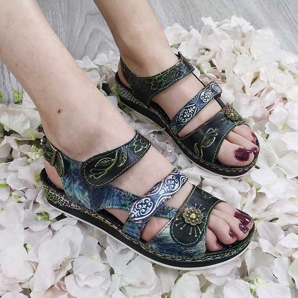 women sandals genuine leather shoes flat flowers pattern ladies shoes sumacah black / blue laura vita
women sandals genuine leather shoes flat flowers pattern ladies shoes sumacah black / blue laura vita
