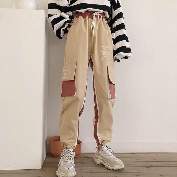 women's pants & capris big pockets joggers women cargo plus size elastic waist streetwear korean style harajuku punk females trousers, Black;white
women's pants & capris big pockets joggers women cargo plus size elastic waist streetwear korean style harajuku punk females trousers, Black;white