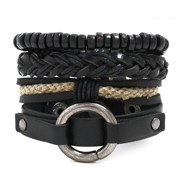 2020 men's genuine leather bracelet diy o buckle retro punk leather bracelet combination suit bracelet 4styles/1set, Black
2020 men's genuine leather bracelet diy o buckle retro punk leather bracelet combination suit bracelet 4styles/1set, Black