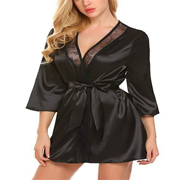 solid intimate lingerie women vneck half sleeve casual nightdress bathrobe lace lace lady summer autumn nightgown dress homewear, Black;red
solid intimate lingerie women vneck half sleeve casual nightdress bathrobe lace lace lady summer autumn nightgown dress homewear, Black;red