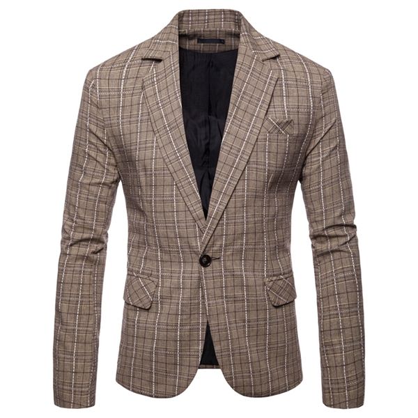 men blazers 2020 fashion trend european code casual check men blazer single button slim business suit for, White;black
men blazers 2020 fashion trend european code casual check men blazer single button slim business suit for, White;black