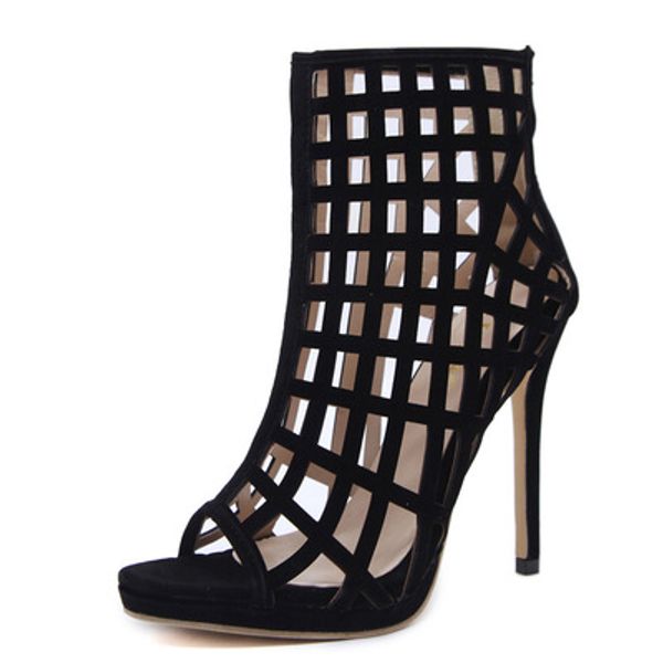 spring and autumn new plaid hollow simple fish mouth high heel nude boots roman sandals women women sandals, Black
spring and autumn new plaid hollow simple fish mouth high heel nude boots roman sandals women women sandals, Black