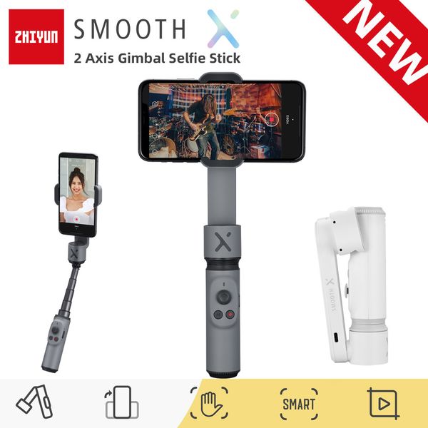 zhiyun smooth x selfie stick with 2 axis gimbal palo smartphone phone monopod handheld stabilizer for iphone huawei samsung