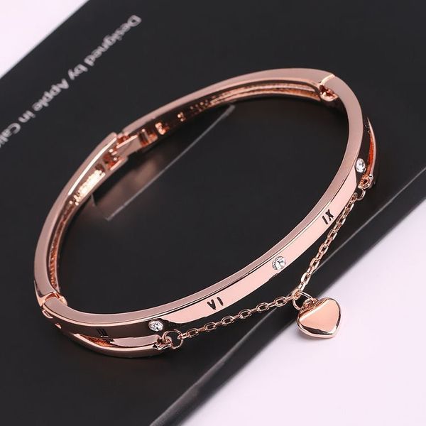 2020 fashion rose gold bracelet designer simple ladies wild bracelet luxury zircon crystal bracelet holiday gift ing, Golden;silver