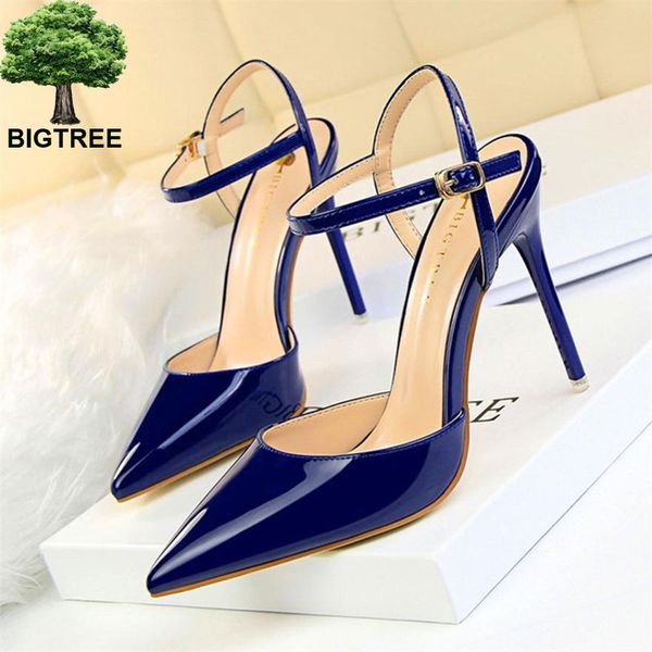 bigtree concise patent leather shallow women sandals pointed toe fashion buckle high heels shoes women's dress shoes thin heels, Black
bigtree concise patent leather shallow women sandals pointed toe fashion buckle high heels shoes women's dress shoes thin heels, Black