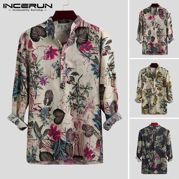 incerun men printed shirts man comfy loose shirt casual long sleeve stand collar blouse vintage floral buttons camisa plus size, White;black
incerun men printed shirts man comfy loose shirt casual long sleeve stand collar blouse vintage floral buttons camisa plus size, White;black