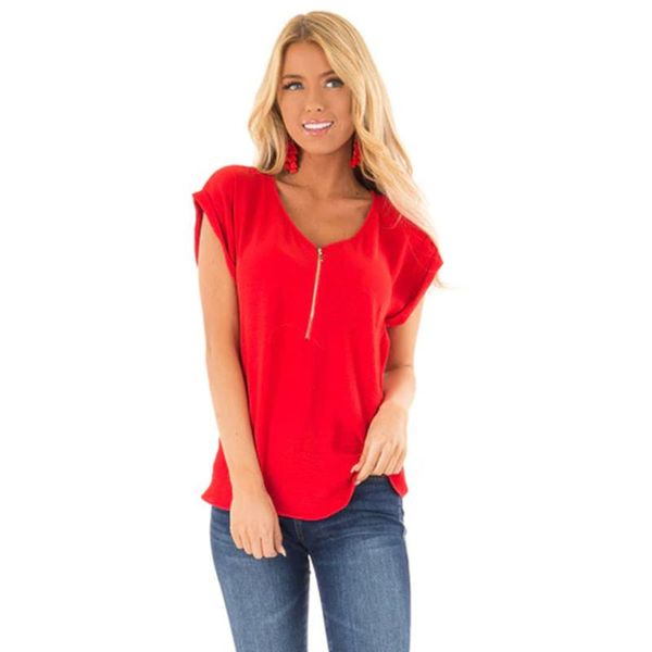 sale fashion red black white short sleeve t-shirt women casual zipper v neck tee 2020 summer women t-shirts femme d30
sale fashion red black white short sleeve t-shirt women casual zipper v neck tee 2020 summer women t-shirts femme d30