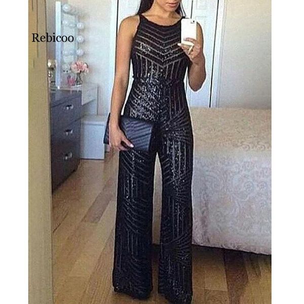 women's jumpsuits & rompers elegant sleeveless wide leg jumpsuit for women glitter round neck sequins night club party overalls, Black;white
women's jumpsuits & rompers elegant sleeveless wide leg jumpsuit for women glitter round neck sequins night club party overalls, Black;white