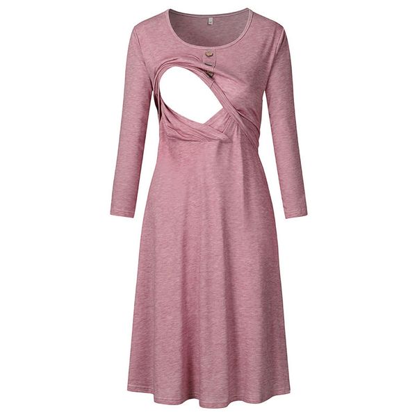 maternity dresses 2021 round neck long sleeve button breastfeeding dress pregnancy clothes autumn nursing clothing q0703, White
maternity dresses 2021 round neck long sleeve button breastfeeding dress pregnancy clothes autumn nursing clothing q0703, White