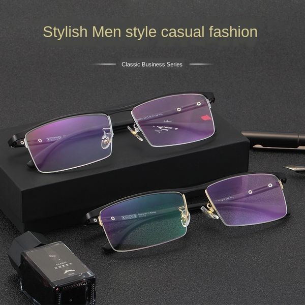 high-end business half- metal men's frame advanced texture streamline design frame plain glasses glasses, Silver
high-end business half- metal men's frame advanced texture streamline design frame plain glasses glasses, Silver