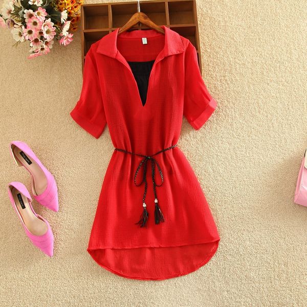 2020 new women's chiffon mid-length v-neck short-sleeved two-piece set belly-covering slimming waist shirt shirt fashion, Black;gray
2020 new women's chiffon mid-length v-neck short-sleeved two-piece set belly-covering slimming waist shirt shirt fashion, Black;gray