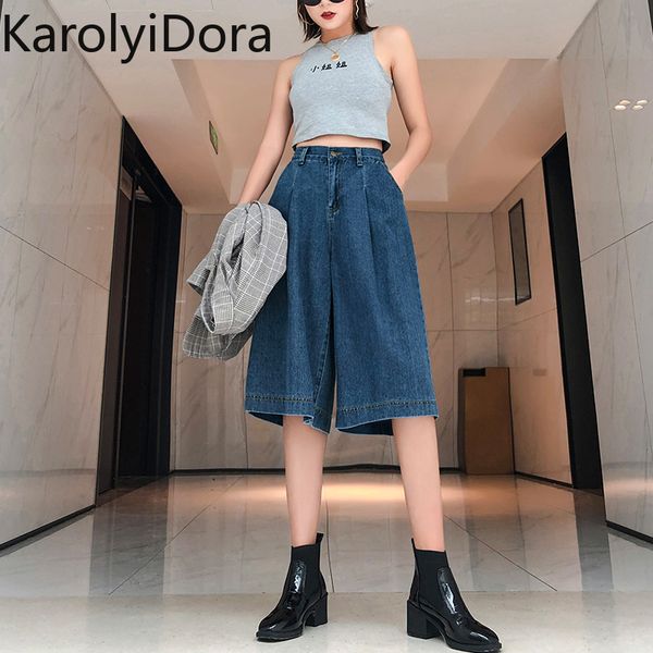 women's jeans 2020 summer new jeans five-point mid-pants high waist fashion wide-leg plus size women, Blue
women's jeans 2020 summer new jeans five-point mid-pants high waist fashion wide-leg plus size women, Blue