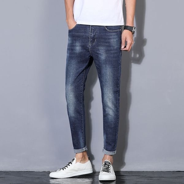 g3clg 2020 summer men's jeans trendy ankle-length slim stretch men's pants trendy versatile korean jeans and trousers and trousers, Blue
g3clg 2020 summer men's jeans trendy ankle-length slim stretch men's pants trendy versatile korean jeans and trousers and trousers, Blue