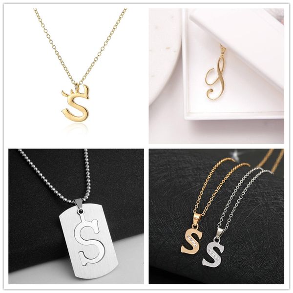 letter -s stainless steel alloy alphabet name initial pendant necklace monogram america english word sign chain friend woman mother men', Silver
letter -s stainless steel alloy alphabet name initial pendant necklace monogram america english word sign chain friend woman mother men', Silver