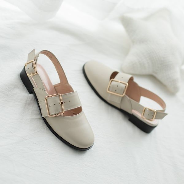 shallow round toe summer sandal office ladies genuine leather shoes autumn retro buckle strap slides fashion half drag sandals, Black
shallow round toe summer sandal office ladies genuine leather shoes autumn retro buckle strap slides fashion half drag sandals, Black