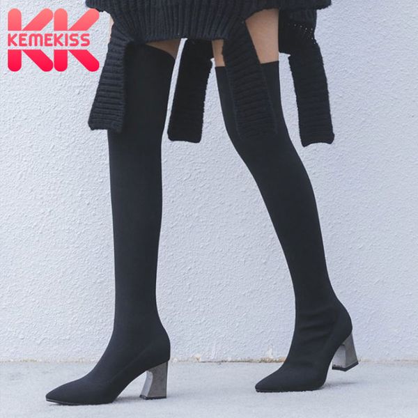 kemekiss women over knee boots high heel winter shoes woman warm stretch boot pointed toe fashion party footwear size 33-42, Black
kemekiss women over knee boots high heel winter shoes woman warm stretch boot pointed toe fashion party footwear size 33-42, Black
