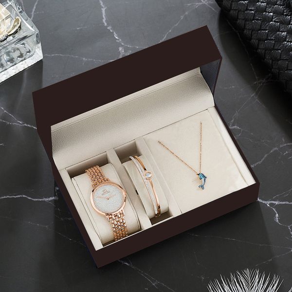 high-end brand quartz watch womens waterproof fashion steel-woven watch stainless steel diamond set bracelet combination watch, Slivery;brown
high-end brand quartz watch womens waterproof fashion steel-woven watch stainless steel diamond set bracelet combination watch, Slivery;brown