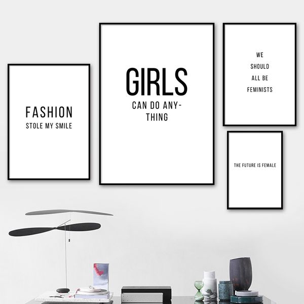 feminism girl fashion salon wall art canvas painting nordic posters and prints black white wall pictures for living room decor
feminism girl fashion salon wall art canvas painting nordic posters and prints black white wall pictures for living room decor