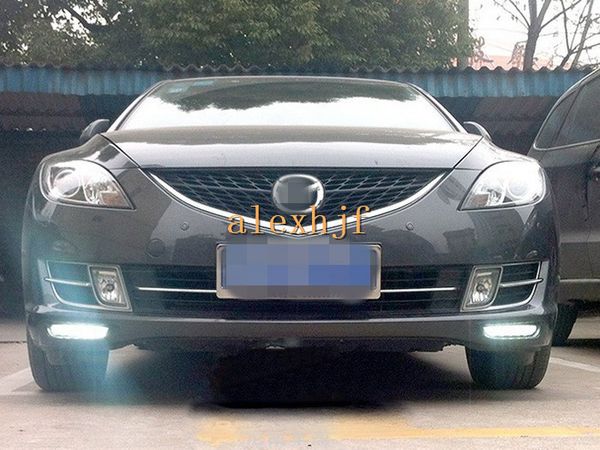 july king led daytime running lights drl case for mazda 6 rui yi, led 6000k front bumper drl, 1:1, replacement