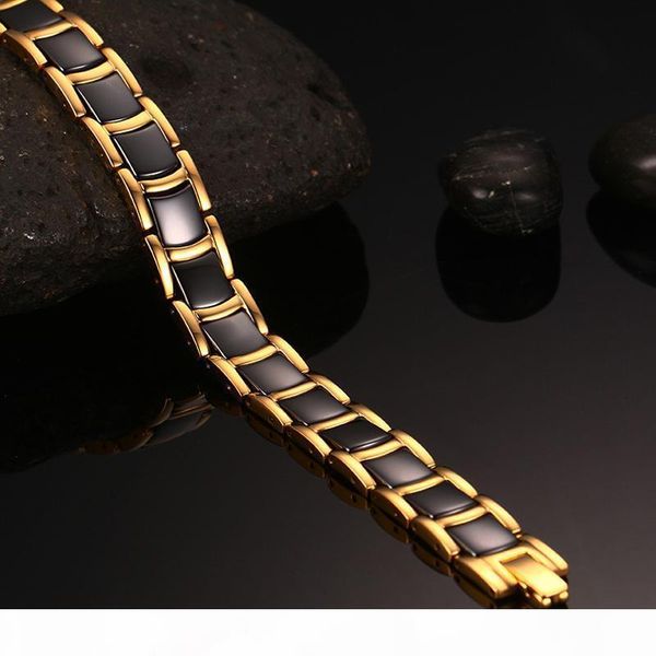 g vinterly steel magnetic bracelet male black ceramic energy germanium bracelets men hand chain gold color hologram bracelets 2018 mx19, Golden;silver
g vinterly steel magnetic bracelet male black ceramic energy germanium bracelets men hand chain gold color hologram bracelets 2018 mx19, Golden;silver