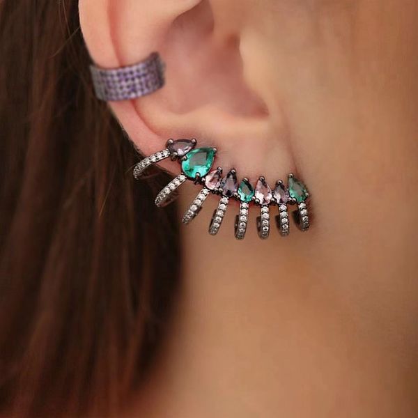 stud unique design colorful women ear cuff earrings full pave cubic zirconia earring statement clip-on fashion jewelry, Golden;silver
stud unique design colorful women ear cuff earrings full pave cubic zirconia earring statement clip-on fashion jewelry, Golden;silver
