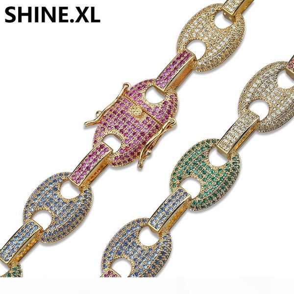 hip hop iced out rainbow zircon bracelets gold silver plated puff marine anchpr chain link bracelets 7 8 inch, Black
hip hop iced out rainbow zircon bracelets gold silver plated puff marine anchpr chain link bracelets 7 8 inch, Black