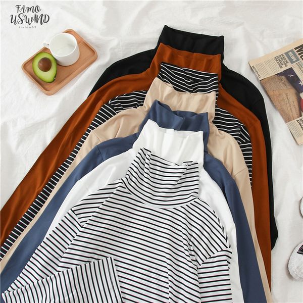 loose solid color stripe long sleeve women basic t shirt daily autumn square neck girls leisure fashion high collar t shirt, White
loose solid color stripe long sleeve women basic t shirt daily autumn square neck girls leisure fashion high collar t shirt, White