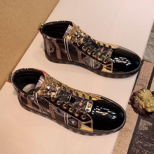 2020r exclusive customized medusa leather printed high-casual men's tide boots, fashionable and personalized lace-up sneakers,size, Black
2020r exclusive customized medusa leather printed high-casual men's tide boots, fashionable and personalized lace-up sneakers,size, Black