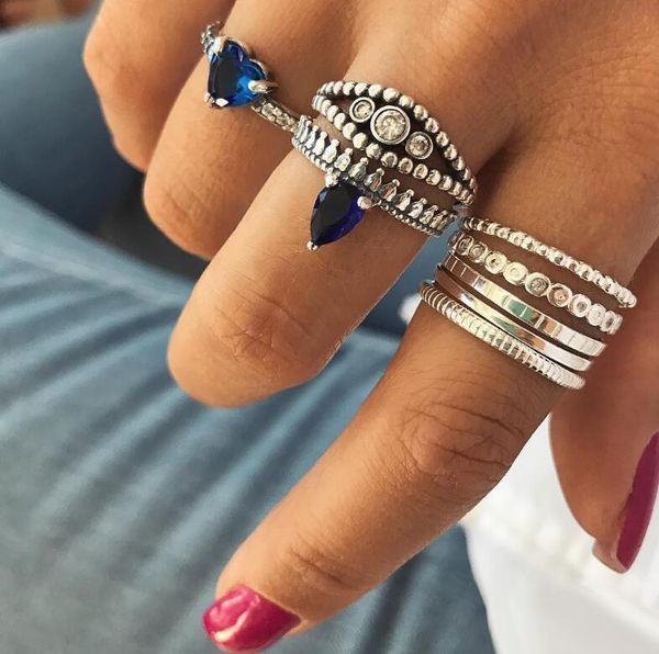 8 pieces / set antique blue zircon finger rings hollow women knuckle ring set bohemian jewelry, Silver
8 pieces / set antique blue zircon finger rings hollow women knuckle ring set bohemian jewelry, Silver