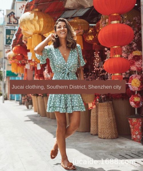 2019 new yama loose flounced short sleeve v-neck dress dress polka dot skirt, Black;gray
2019 new yama loose flounced short sleeve v-neck dress dress polka dot skirt, Black;gray
