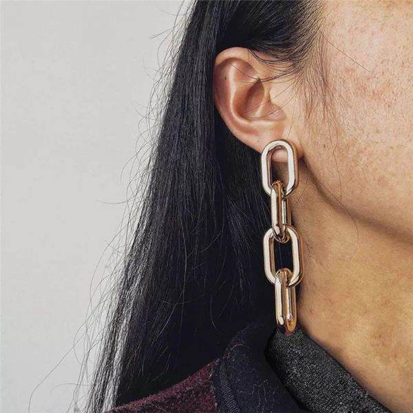 yuedane exaggerated cuban thick chain drop earrings for women fashion jewelry personalize statement collier female accessories, Silver
yuedane exaggerated cuban thick chain drop earrings for women fashion jewelry personalize statement collier female accessories, Silver