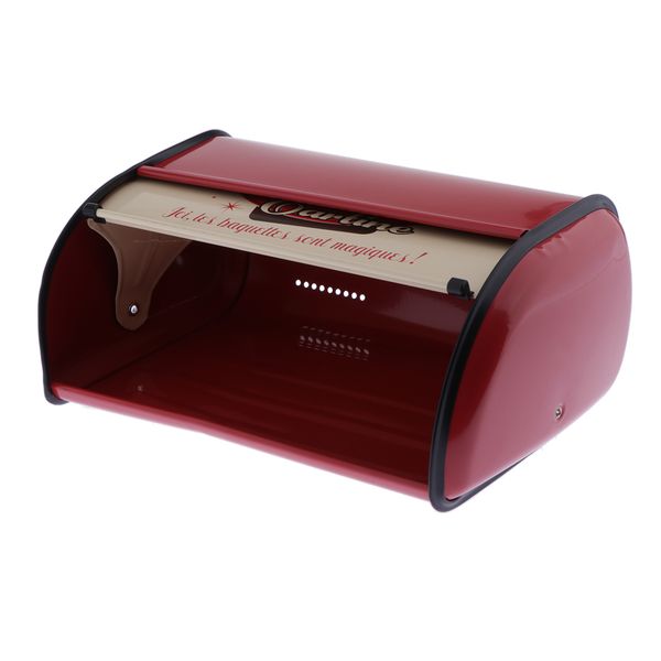 metal bread box - counterspace-saving, extra large, antique style bread storage bin for kitchen - vnitage red with roll up lids
metal bread box - counterspace-saving, extra large, antique style bread storage bin for kitchen - vnitage red with roll up lids
