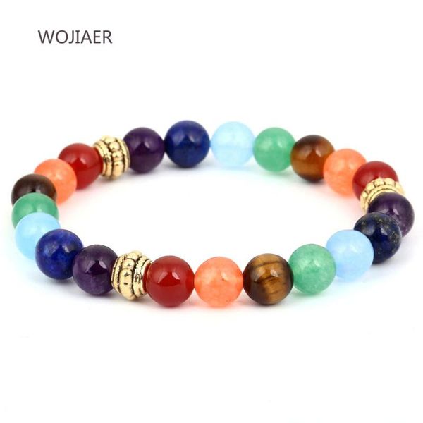 wojiaer natural gem stone agates tiger strand bracelets bangle healing yoga 7 chakra meditation reiki mala buddhism beads zbm059, Black
wojiaer natural gem stone agates tiger strand bracelets bangle healing yoga 7 chakra meditation reiki mala buddhism beads zbm059, Black
