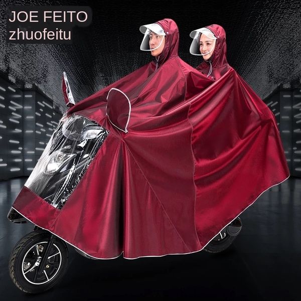 jhkzi double thickened raincoat car motorcycle transparent detachable double brim men's and women's motorcycle electric vehicle el, Red;brown 
jhkzi double thickened raincoat car motorcycle transparent detachable double brim men's and women's motorcycle electric vehicle el, Red;brown