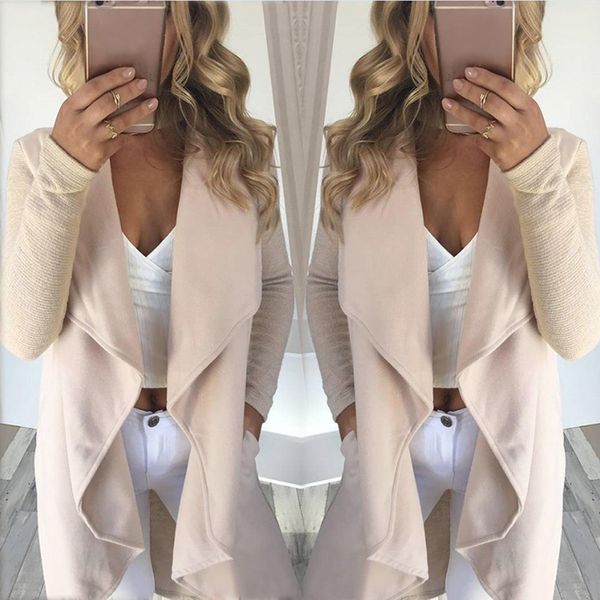 lady outwear cardigan coat women spring autumn long sleeve big lapel collar slim coat pockets casual open stitch trench, Tan;black
lady outwear cardigan coat women spring autumn long sleeve big lapel collar slim coat pockets casual open stitch trench, Tan;black