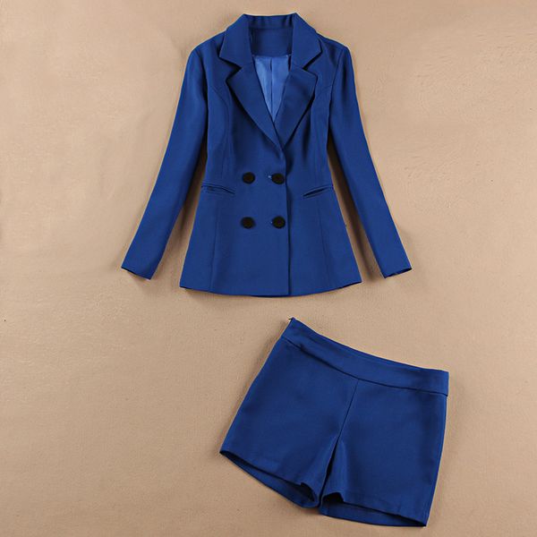 women's suits & blazers pants suit 2021 spring and autumn long sleeve slim blue jacket feminine shorts office, White;black
women's suits & blazers pants suit 2021 spring and autumn long sleeve slim blue jacket feminine shorts office, White;black