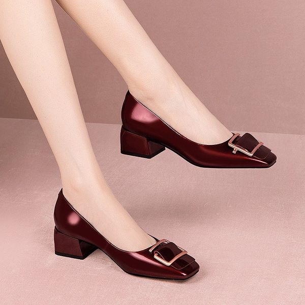 2020 autumn new thick heel square head shallow mouth four seasons shoes leather comfortable semi-high heeled women's shoes, Black
2020 autumn new thick heel square head shallow mouth four seasons shoes leather comfortable semi-high heeled women's shoes, Black