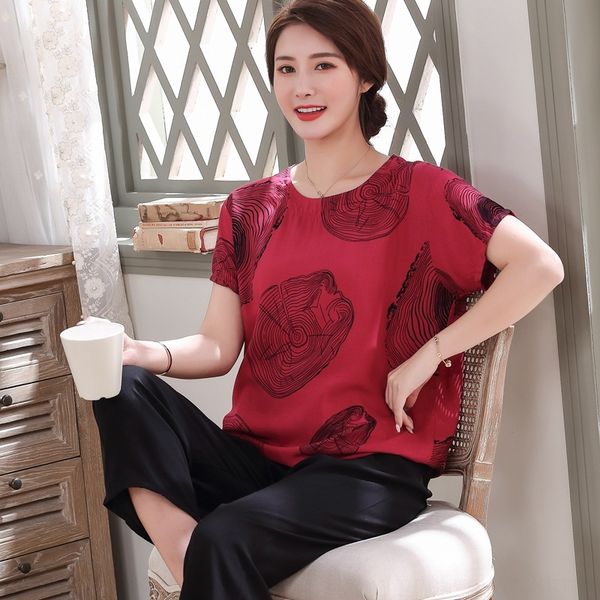 middle aged artificial cotton pajamas pajamas women's sleepwear women cotton satin short-sleeved set bourette mom put xl pajama, Blue;red
middle aged artificial cotton pajamas pajamas women's sleepwear women cotton satin short-sleeved set bourette mom put xl pajama, Blue;red