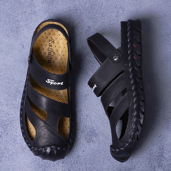 classic soft men breathable sandals comfortable summer men shoes leather sandals big size loafers safety shoes, Black
classic soft men breathable sandals comfortable summer men shoes leather sandals big size loafers safety shoes, Black