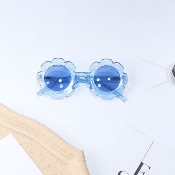 trendy bright gold dots children's sunflower travel concave shape baby flower sunglasses sun glasses, Blue 
trendy bright gold dots children's sunflower travel concave shape baby flower sunglasses sun glasses, Blue