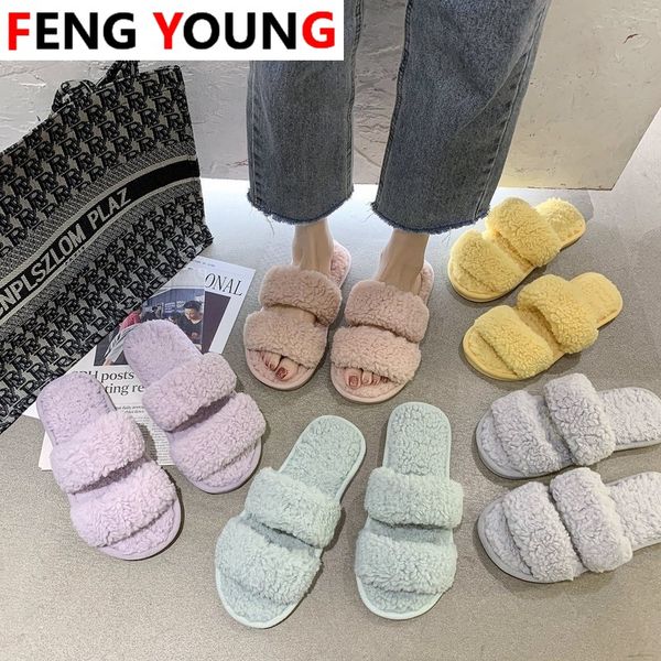 female indoor home fur slides slip on warm house shoes cozywinter women furry slippers non-slip flats, Black
female indoor home fur slides slip on warm house shoes cozywinter women furry slippers non-slip flats, Black