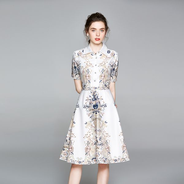 new women french retro printed summer dress vestidos verano 2020 mujer lapel short-sleeved ladies dress fashion k5867, Black;gray
new women french retro printed summer dress vestidos verano 2020 mujer lapel short-sleeved ladies dress fashion k5867, Black;gray