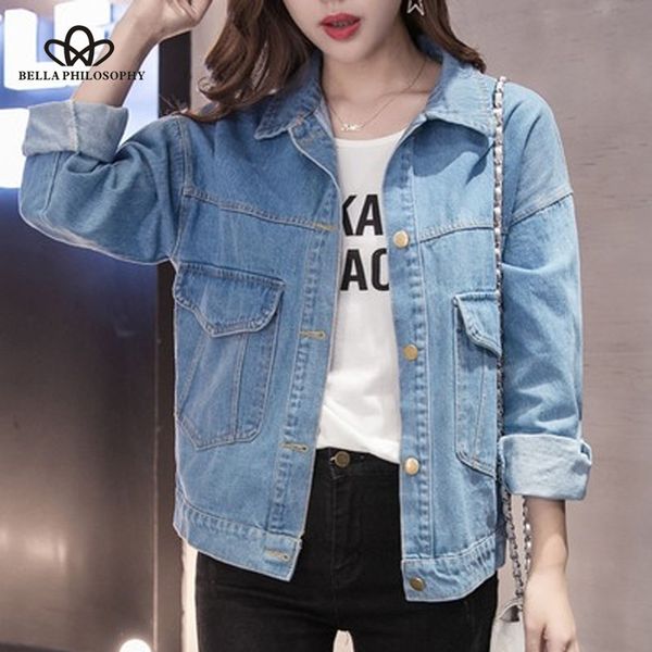 bella philosophy 2020 spring korean denim loose short jeans jacket ladies casual outwear basic single breasted jackets, Black;brown
bella philosophy 2020 spring korean denim loose short jeans jacket ladies casual outwear basic single breasted jackets, Black;brown